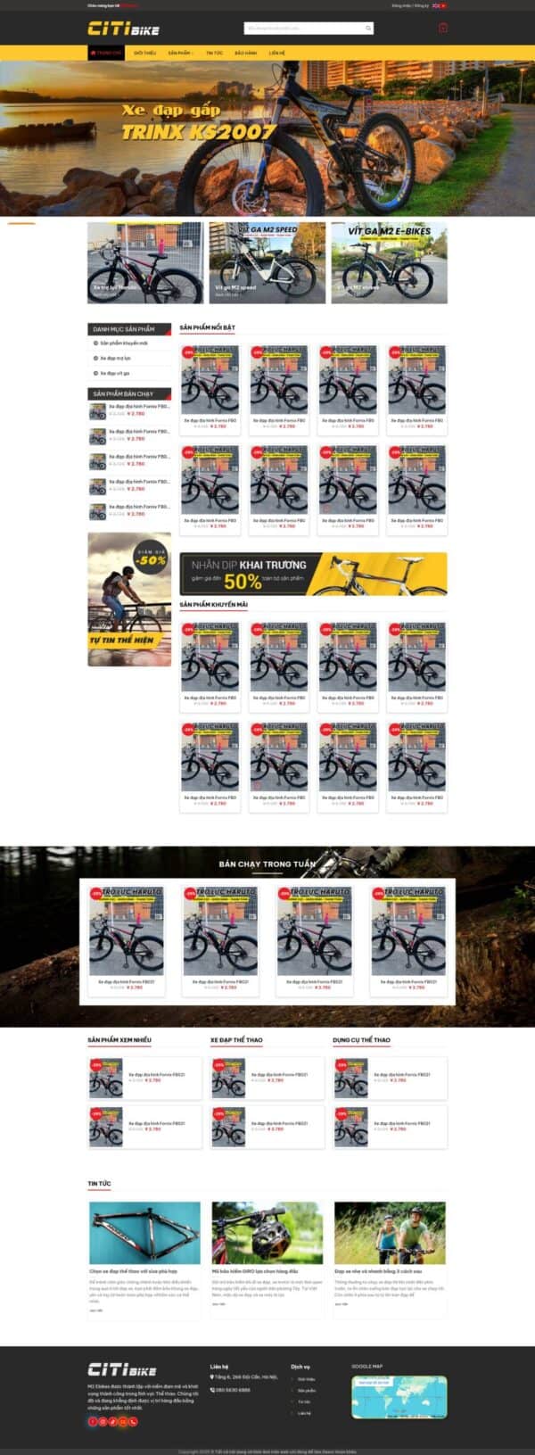 Theme wordpress bán xe đạp 3